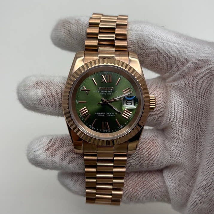 Seikojust Rose Gold Olive Presidential