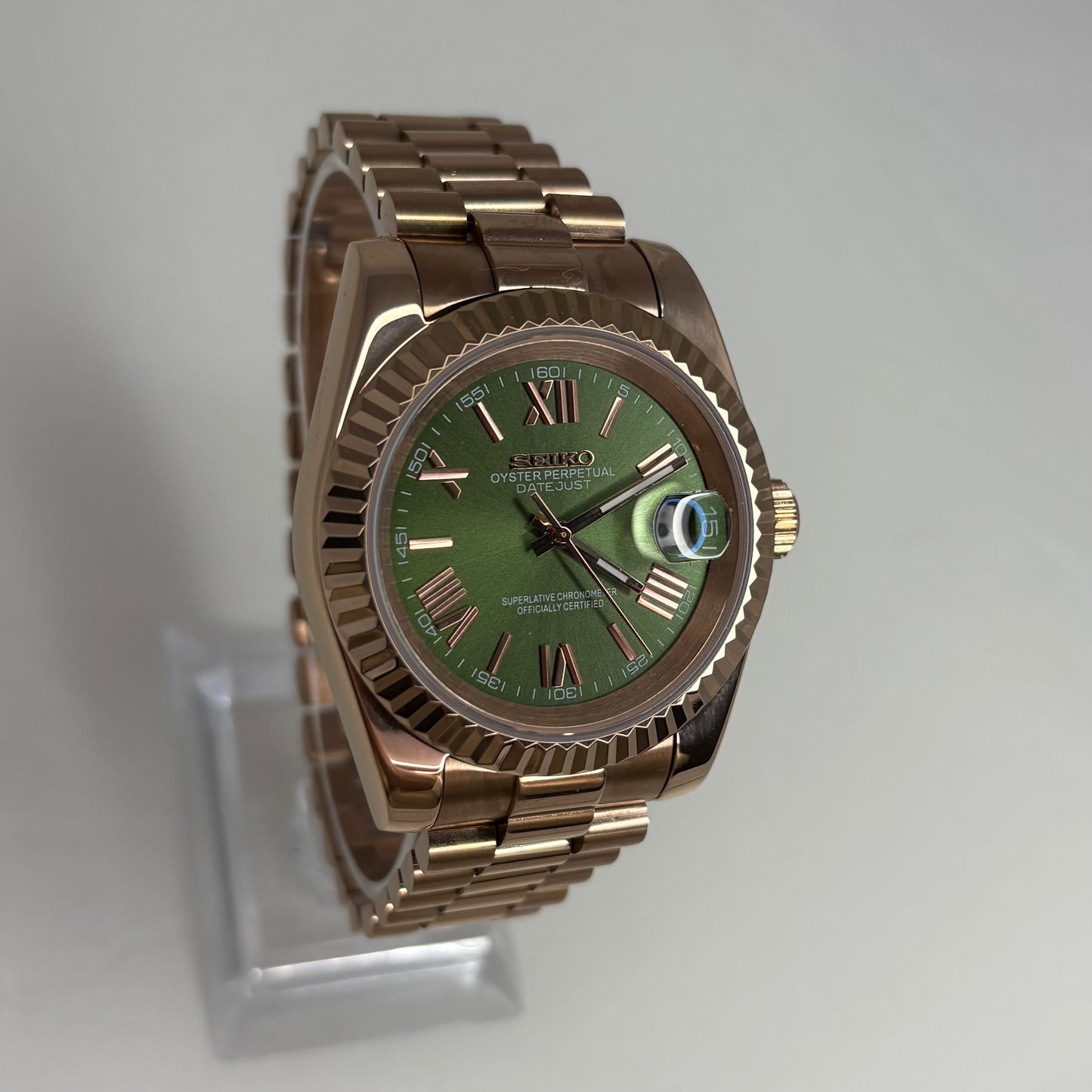 Seikojust Rose Gold Olive Presidential