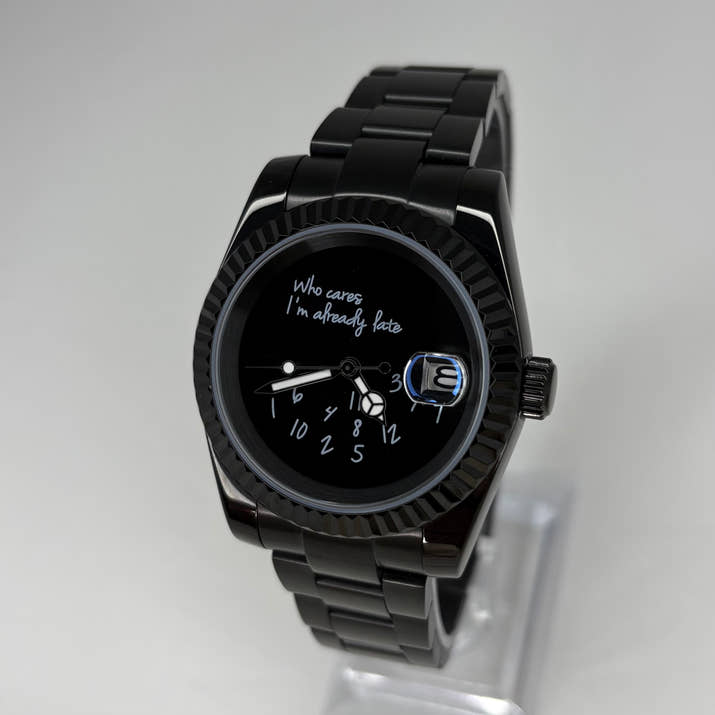 Seikojust  “Who Cares I’m Already Late” Black