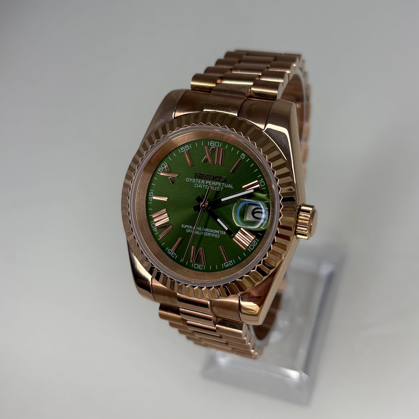 Seikojust Rose Gold Olive Presidential