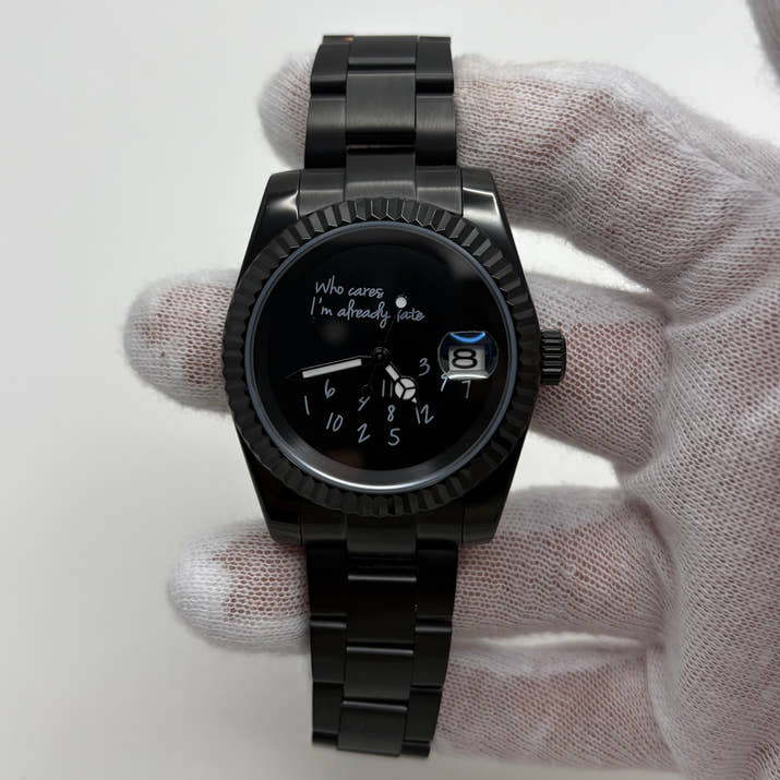 Seikojust  “Who Cares I’m Already Late” Black