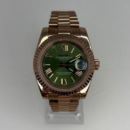 Seikojust Rose Gold Olive Presidential