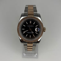 Seikojust Two Tone Rose Gold Black Dial