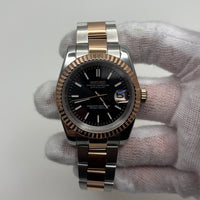 Seikojust Two Tone Rose Gold Black Dial