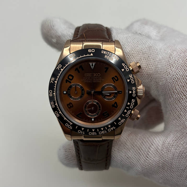 Seitona Chocolate Brown Dial (Leather Strap)