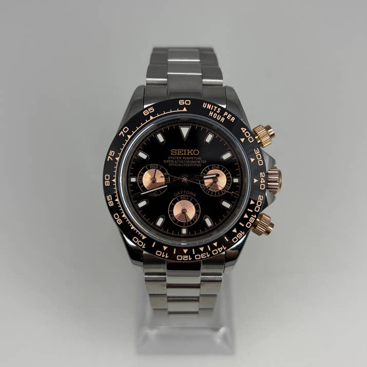 Seitona Steel Black Dial