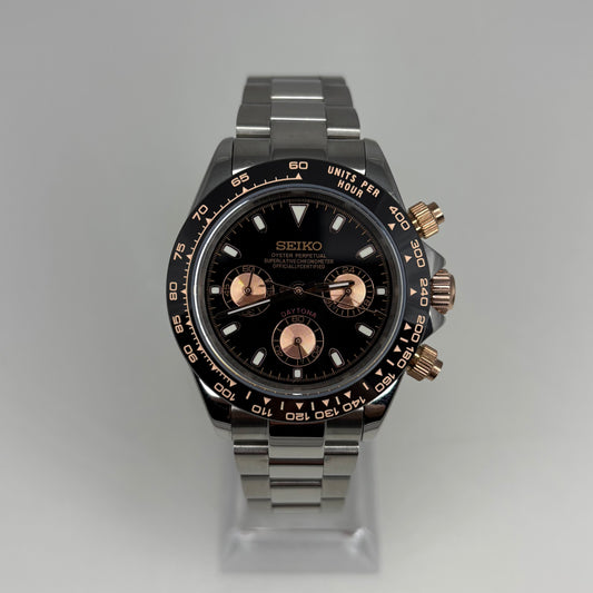 Seitona Steel Black Dial