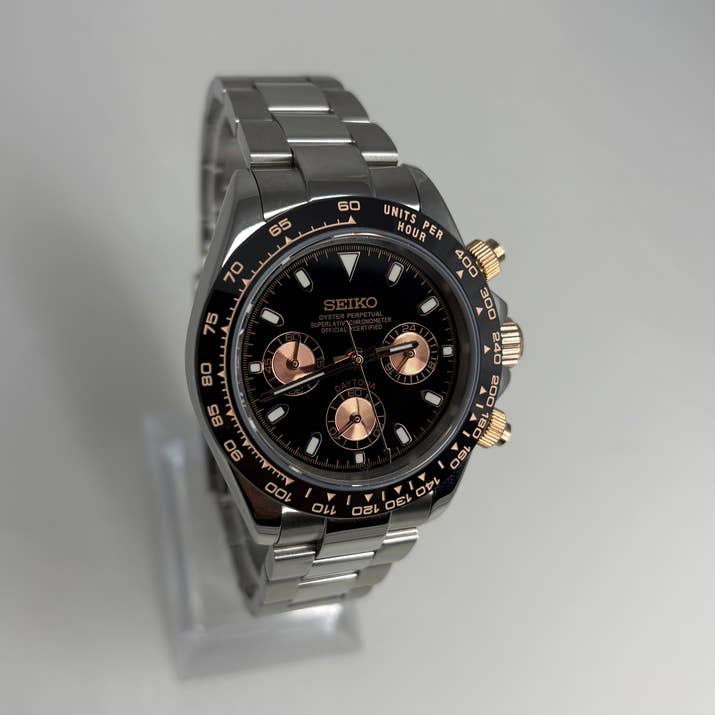 Seitona Steel Black Dial