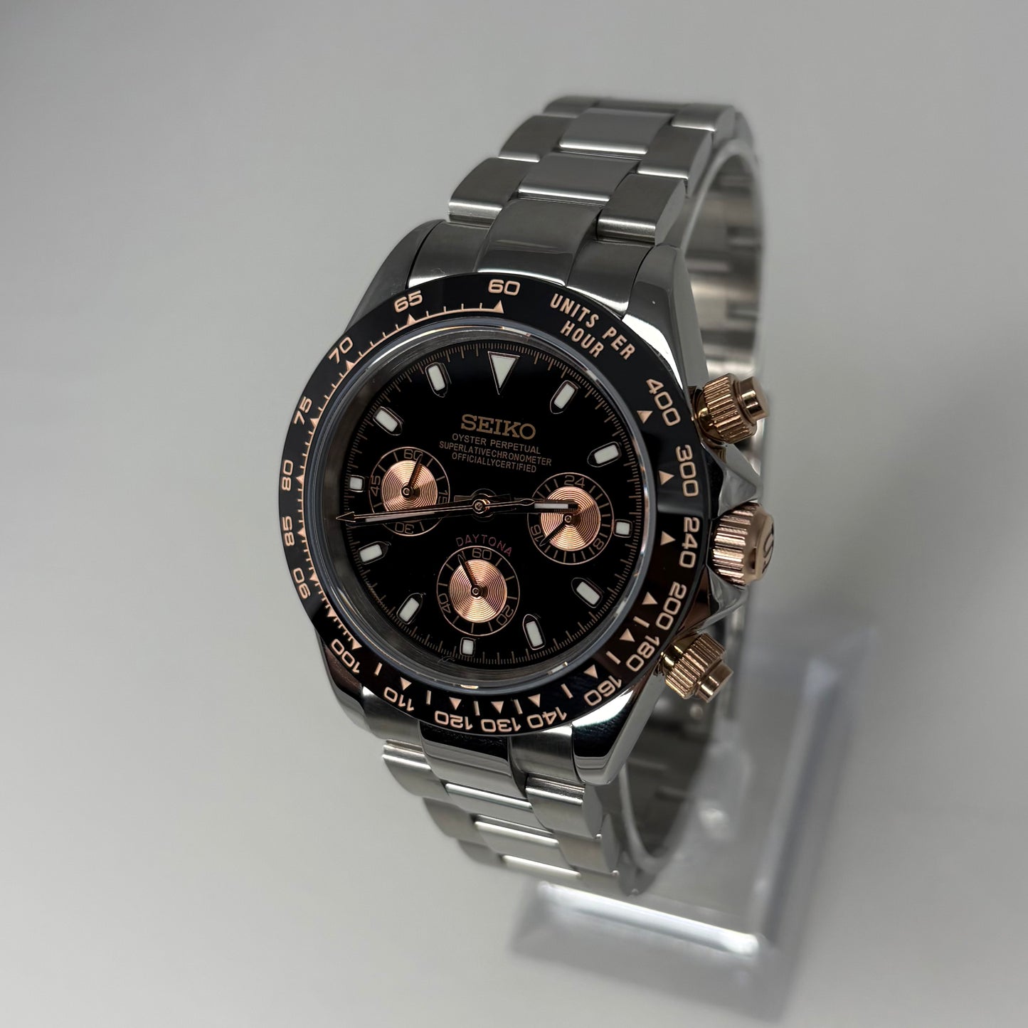 Seitona Steel Black Dial