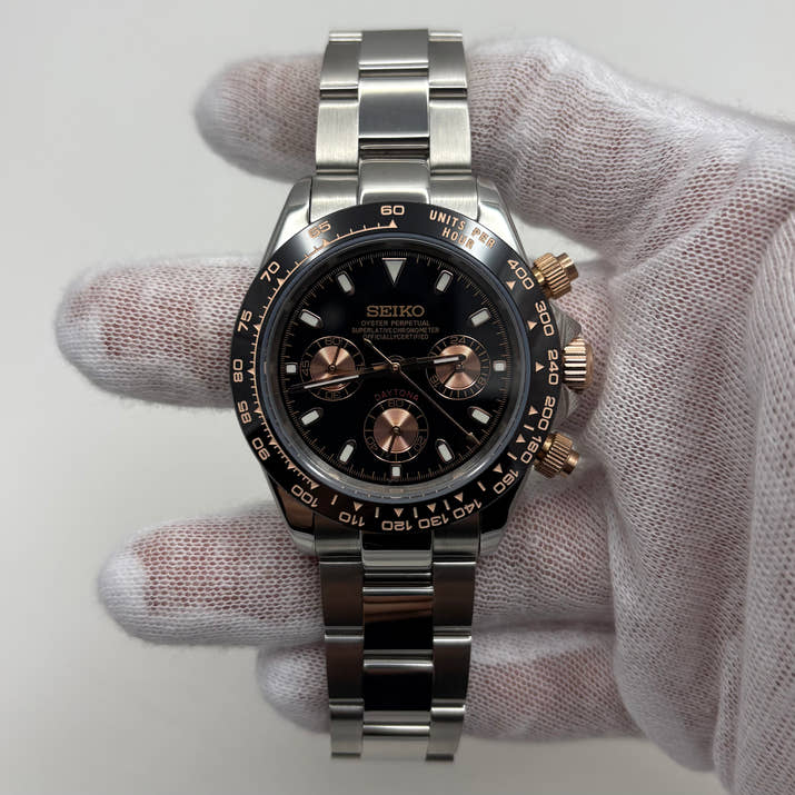 Seitona Steel Black Dial