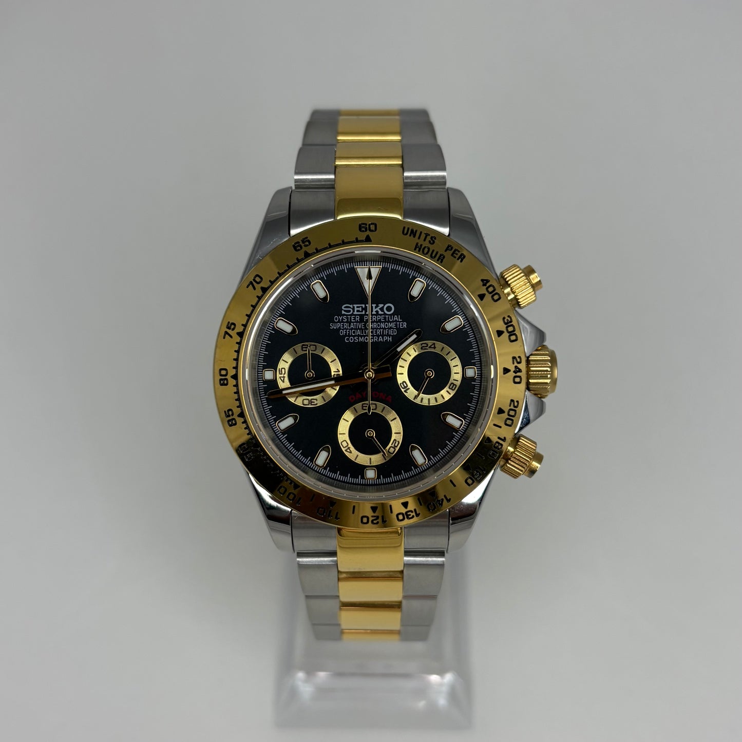 Seitona Two Tone Gold Black Dial