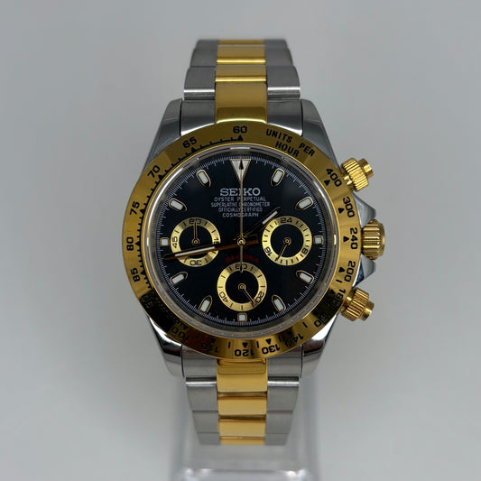 Seitona Two Tone Gold Black Dial
