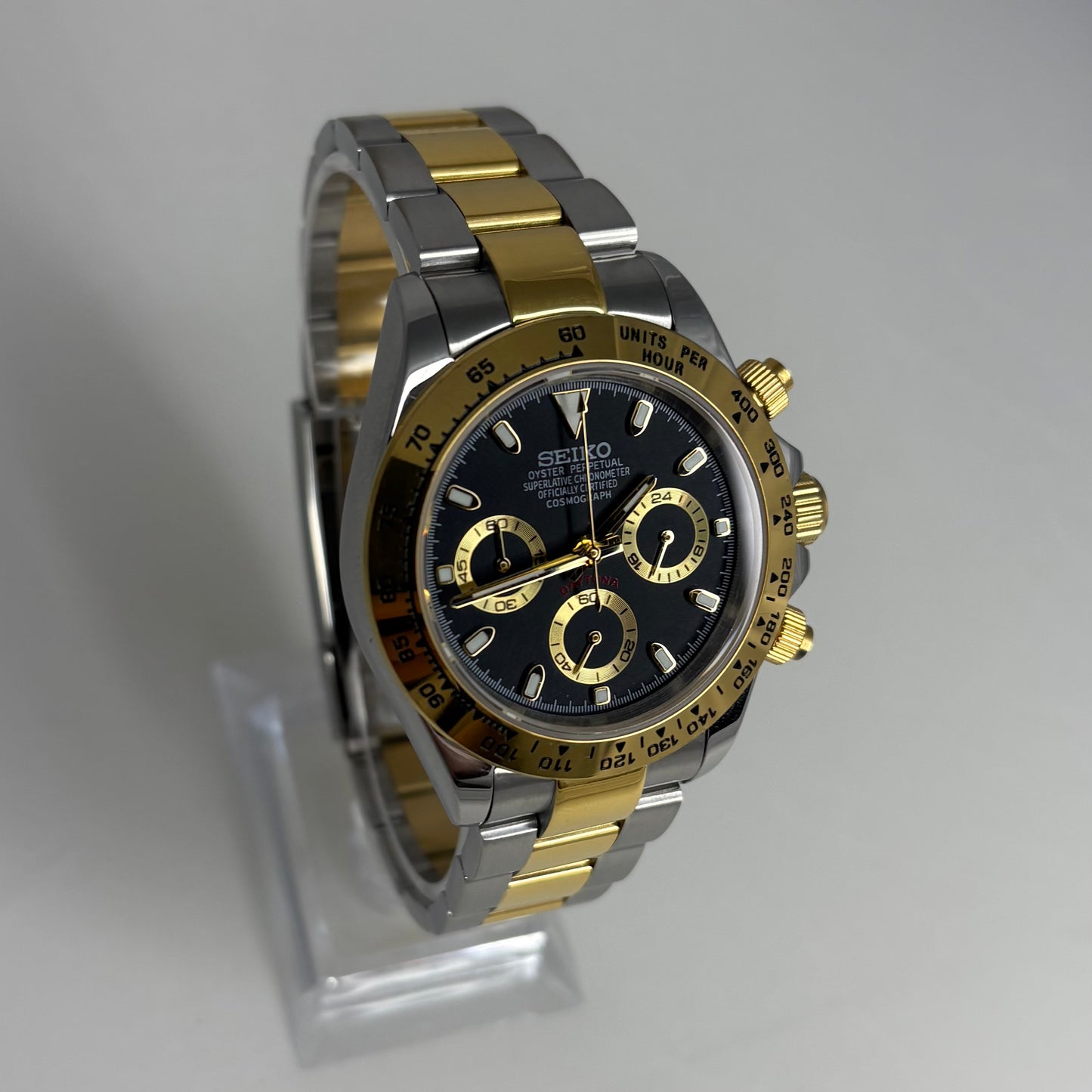Seitona Two Tone Gold Black Dial