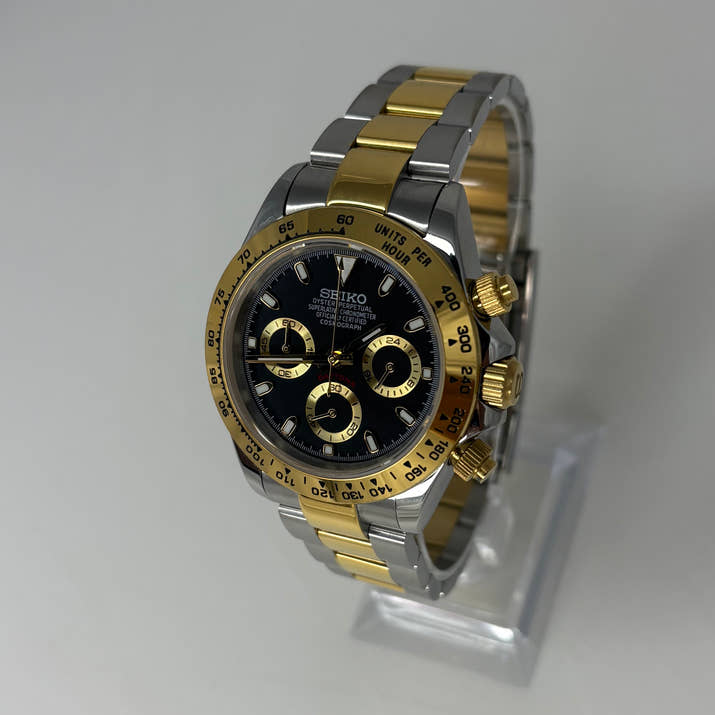 Seitona Two Tone Gold Black Dial