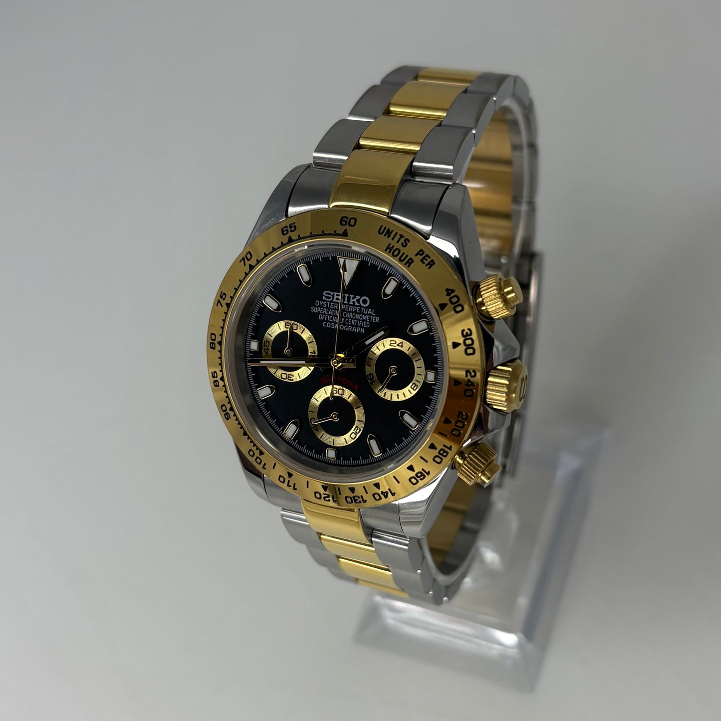 Seitona Two Tone Gold Black Dial
