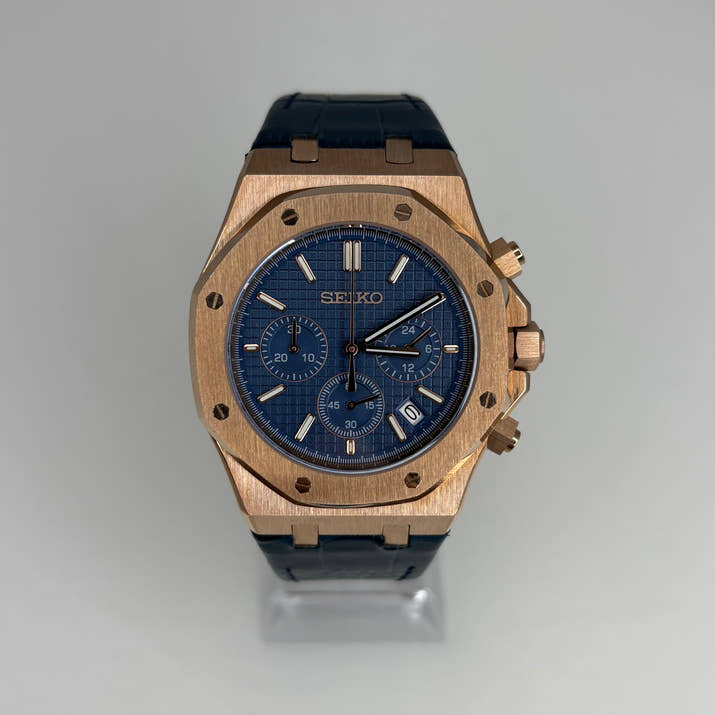 Royal Seioak Rose Gold Blue (Leather)