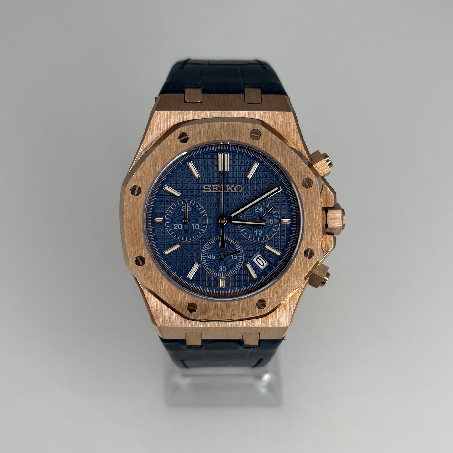 Royal Seioak Rose Gold Blue (Leather)