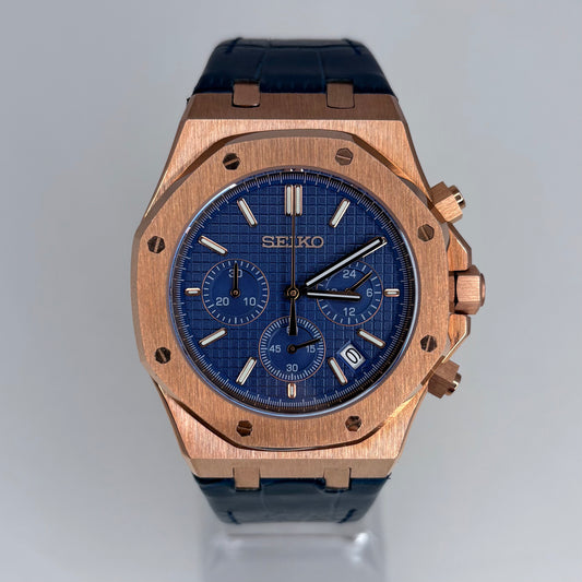 Royal Seioak Rose Gold Blue (Leather)
