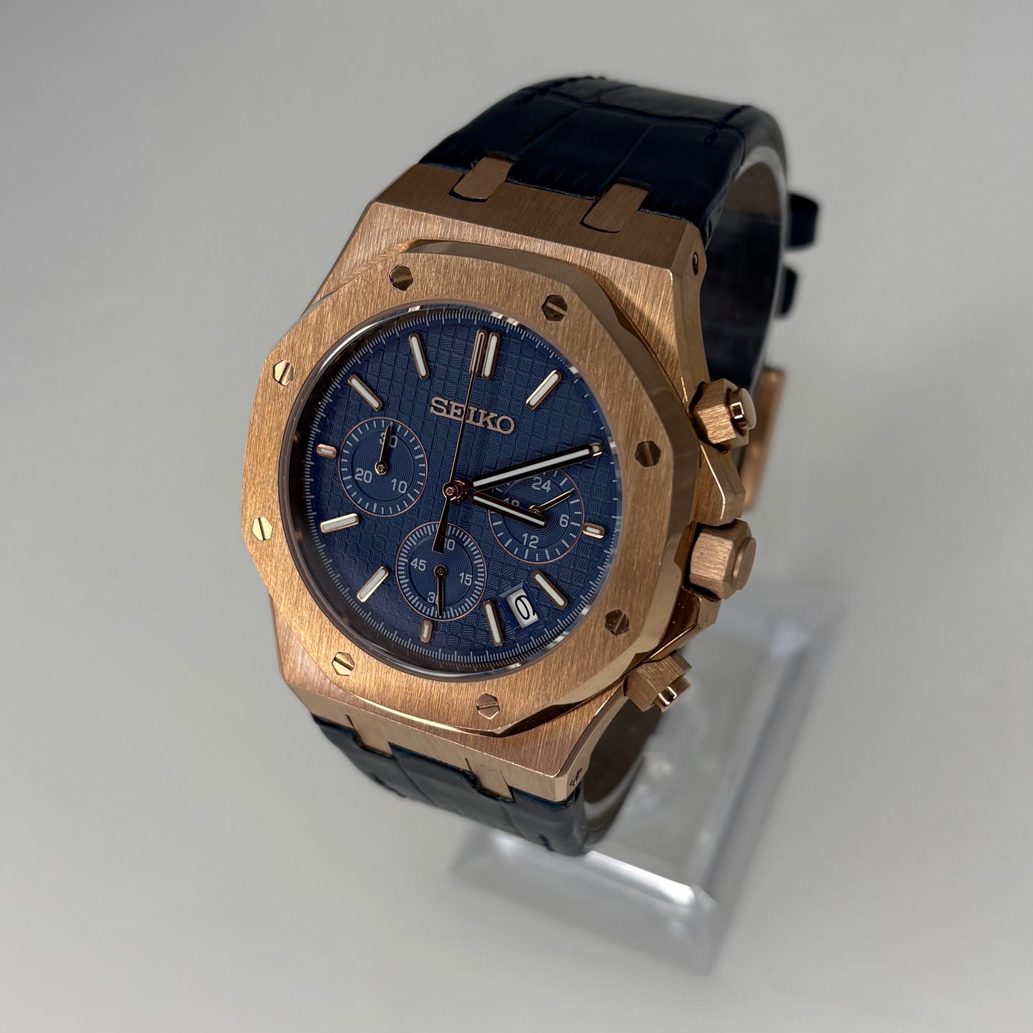 Royal Seioak Rose Gold Blue (Leather)