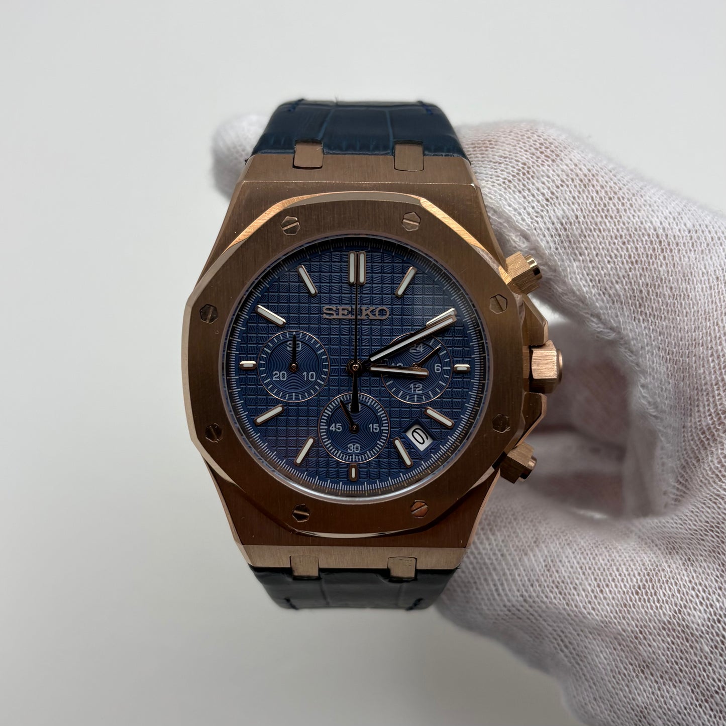 Royal Seioak Rose Gold Blue (Leather)