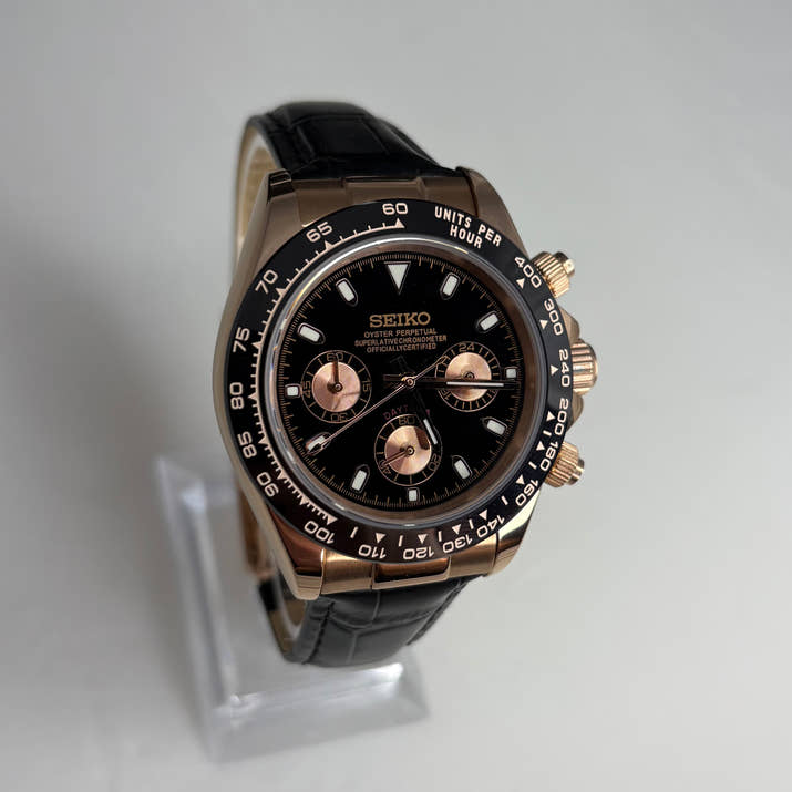 Seitona Black Rose Gold (Leather)