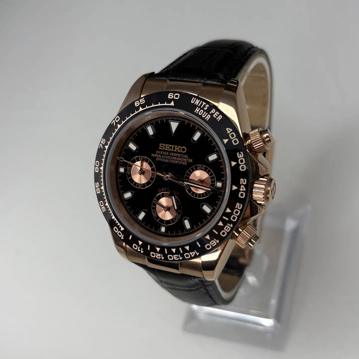 Seitona Black Rose Gold (Leather)