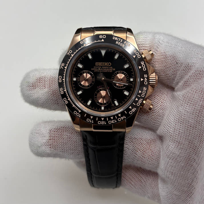 Seitona Black Rose Gold (Leather)