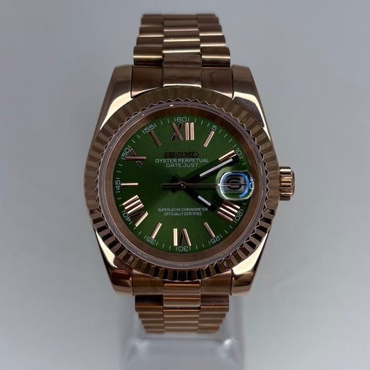 Seikojust Rose Gold Olive Presidential