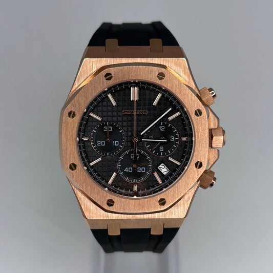 Royal Seioak Rose Gold Black Rubber Mod
